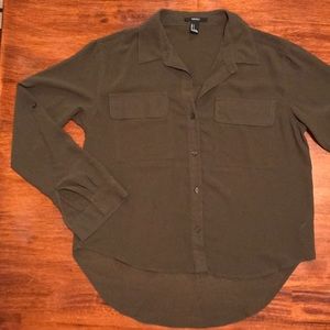 Hunter green, button up.